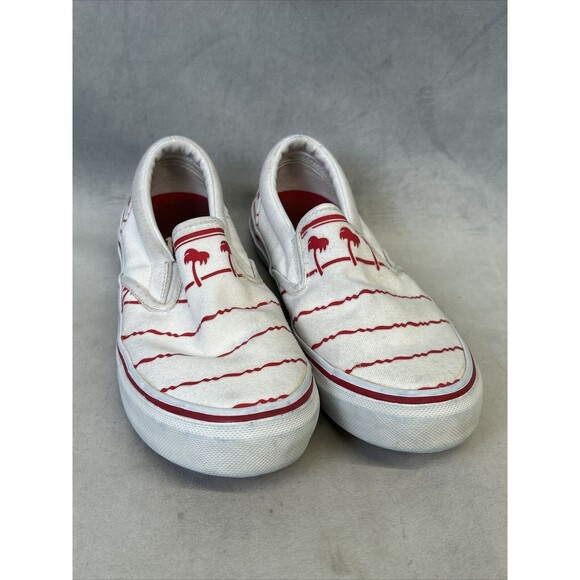 In-N-Out Burger Slip On Canvas Shoes Mens US 7 UK 6 White and Red Palm Trees - Picture 1 of 16